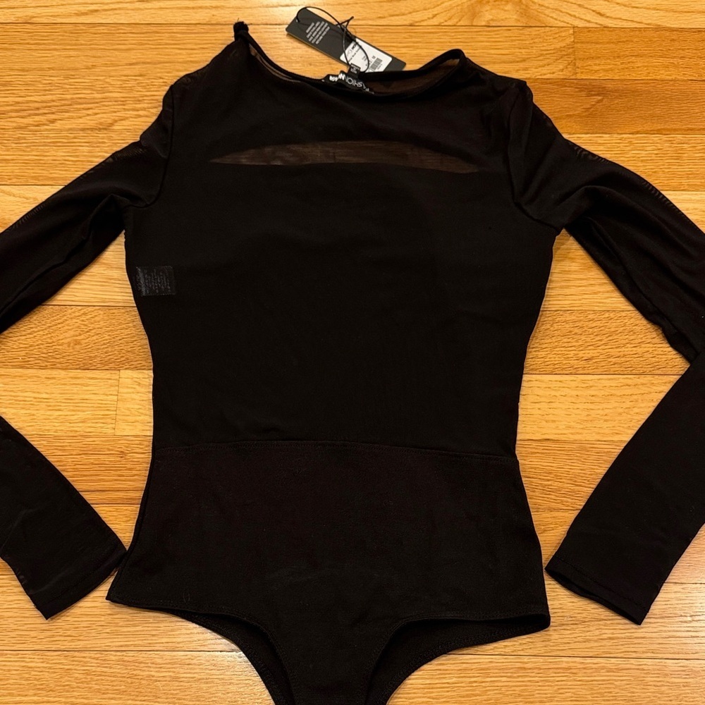 Mesh Black long-sleeve Bodysuit - Picture 7 of 7